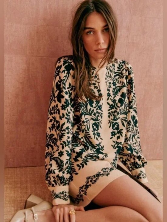 Sezane Dresses & Skirts - Sézane Black and Tan Nicola Dress - Nora Print size 8/40